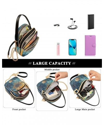 Quilted Crossbody Bags for Women,Compass Women's Crossbody Handbags Small Travel Purses Phone Bag $9.68 Crossbody Bags