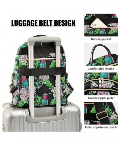 Small Backpack for Women Travel Bag Flowers and Hummingbird Daypack Purse Fashion Shoulder Bag Rucksack Small A78 $13.25 Back...