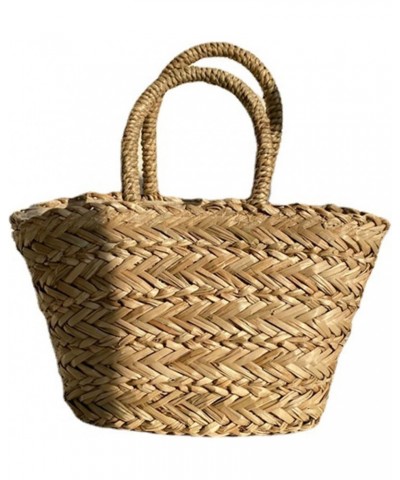 Straw Bag Vegetable Basket Bag Handbag Water Grass Handwoven Fashion Diagonal Bag $14.30 Handbags