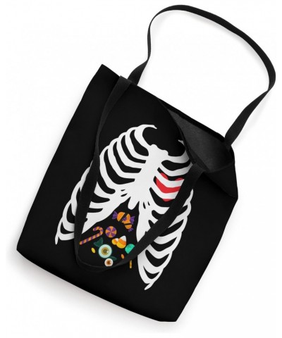 Skeleton Rib Cage With Candies Scary Halloween Skeleton Tote Bag $9.87 Totes