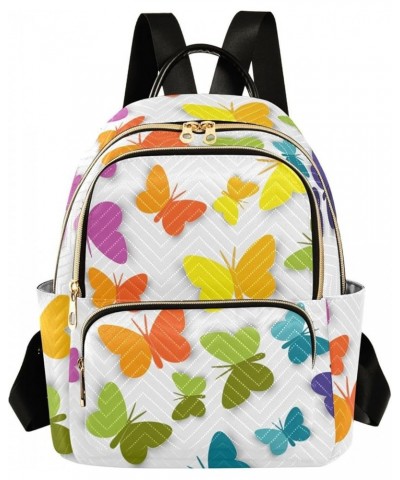 Rainbow Butterfly Heart Mini Backpack Purse for Women Travel Bag Fashion Daypack Back Pack Shoulder Bag Multicolor Medium $13...