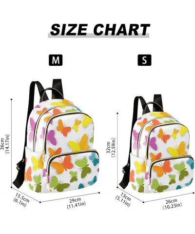 Rainbow Butterfly Heart Mini Backpack Purse for Women Travel Bag Fashion Daypack Back Pack Shoulder Bag Multicolor Medium $13...