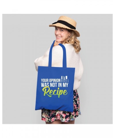 Funny Chef Gift Idea Cooking Recipe Without Your Opinion Navy Black Multicolor Canvas Tote Bag $13.05 Totes