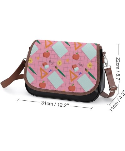 Printed Crossbody Bags Women City Leather Shoulder Bag Satchel Hobo Bags Trendy Flowers Leaves Painting Color7 $25.99 Hobo Bags