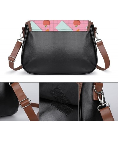 Printed Crossbody Bags Women City Leather Shoulder Bag Satchel Hobo Bags Trendy Flowers Leaves Painting Color7 $25.99 Hobo Bags