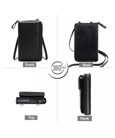 Crossbody Bags for Women Cell Phone Purse Wallet Ladies Small Women's Handbags PU Leather Shoulder Card Holder Black $6.72 Sh...