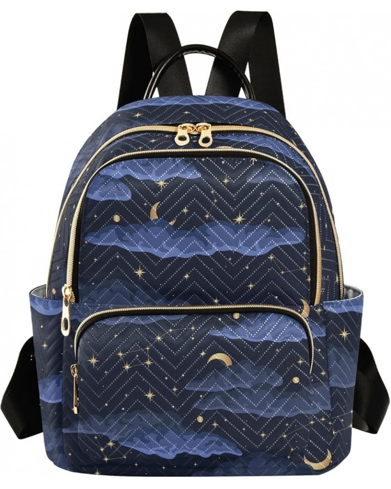 Travel Backpack Purse for Women Fashion Anti-theft Work Casual Stars Clouds Blue Daypack Shoulder Bag Medium Size Small $20.7...