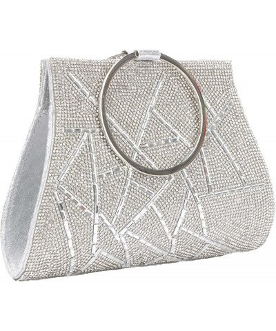 Women Rhinestone Crystal Clutch Purses Bridesmaid Handbag with Chain for Party Prom Wedding Silver $11.75 Evening Bags