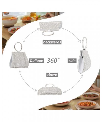 Women Rhinestone Crystal Clutch Purses Bridesmaid Handbag with Chain for Party Prom Wedding Silver $11.75 Evening Bags