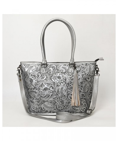 American Darling Tote Hand Tooled Genuine Leather Women Bag Western Handbag Purse Metallic $94.77 Totes