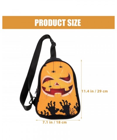 Halloween Crossbody Bag Pumpkin Skull Bat Printed Sling Backpack Portable Travel Men Shoulder Bag for Travel Hiking Workouts ...