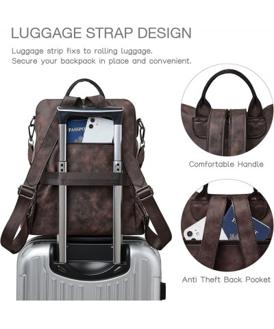 Backpack Purse for Women Leather Backpack Fashion Designer Travel Backpack Convertible Shoulder Bag 1-5-nubuck Coffee $23.21 ...