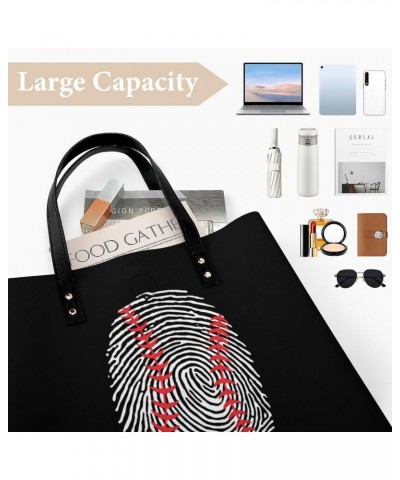 It's in My DNA Baseball Women's Tote Bag PU Leather Handbag Shoulder Purse Fashion Top-Handle Bags $20.40 Totes