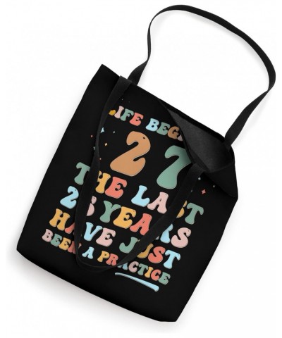 27th birthday Man Woman 2023 Funny Groovy Life begins at 27 Tote Bag $16.61 Totes