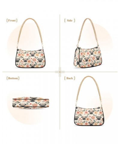 Pekingese Clutch Shoulder Bag for Women, Hobo Tote Handbag with Gold Chain, Crossbody Bag with Zipper Closure $15.00 Totes