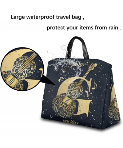 Guitar Retro Pattern Large Tote Bag for Women Travel Should Bag Big Oversized Totes Waterproof Crossbody Tote Bag with Adjust...