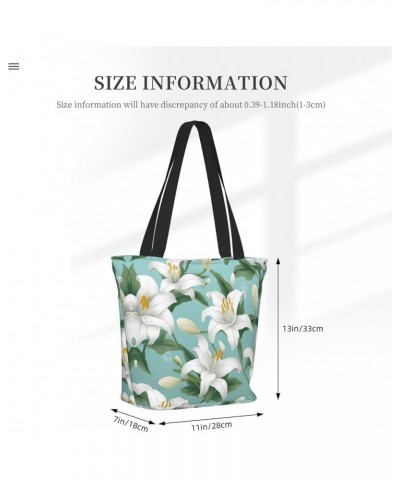 Colored Peacock Printed Fashionable Large Handbag And Shoulder Bag, Suitable For Various Daily Use Lily Flowers2 $12.87 Totes