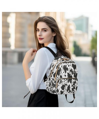 Backpack Purse for Women Cow Skin Leather Texture Casual Shoulder Bag Small Backpack S Medium $13.26 Backpacks