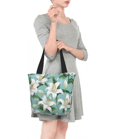 Colored Peacock Printed Fashionable Large Handbag And Shoulder Bag, Suitable For Various Daily Use Lily Flowers2 $12.87 Totes