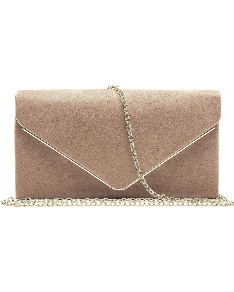 Clutch Purses for Women Wedding Evening Bag Clutch Bridal Party Prom Envelope Handbags Camel $9.12 Evening Bags