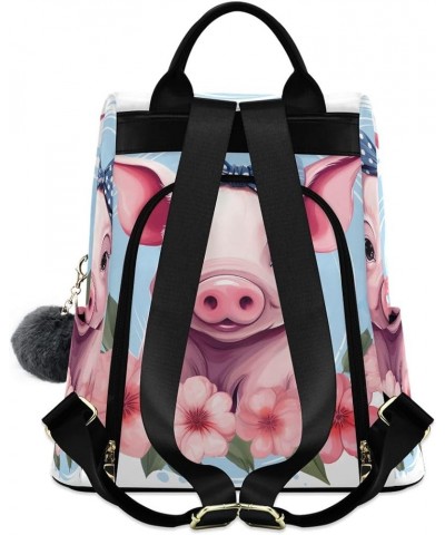 Angry Bear on Space Women Backpack Purse Anti Theft Design Travel Hiking Camping Rucksack Pack Cute Pig With Bow $18.89 Backp...