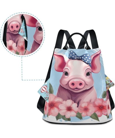 Angry Bear on Space Women Backpack Purse Anti Theft Design Travel Hiking Camping Rucksack Pack Cute Pig With Bow $18.89 Backp...