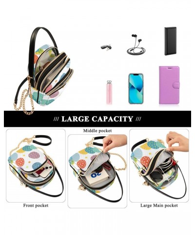 Joko lvery Easter Eggs Cross Body Purse Crossbody Bags Chain Shoulder Bag Handbag for Women Gifts Work1 $11.00 Crossbody Bags