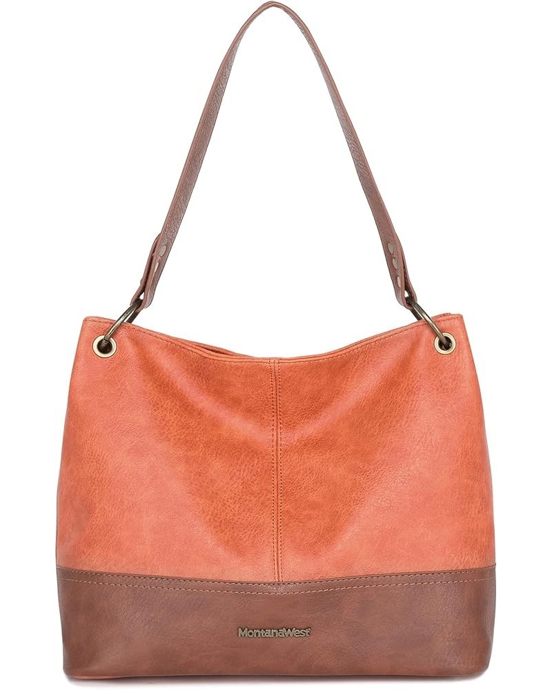 Hobo Bag Purses and Handbags for Women Top Handle Handbags with Pockets Zipper A-orange $13.06 Hobo Bags