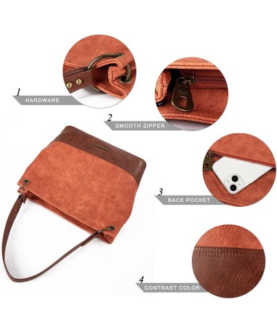 Hobo Bag Purses and Handbags for Women Top Handle Handbags with Pockets Zipper A-orange $13.06 Hobo Bags