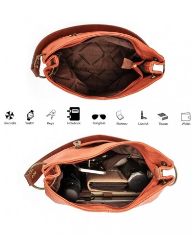 Hobo Bag Purses and Handbags for Women Top Handle Handbags with Pockets Zipper A-orange $13.06 Hobo Bags