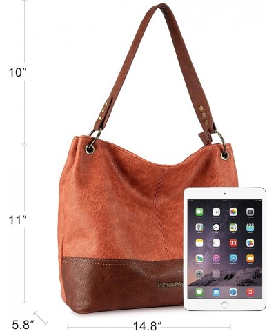 Hobo Bag Purses and Handbags for Women Top Handle Handbags with Pockets Zipper A-orange $13.06 Hobo Bags