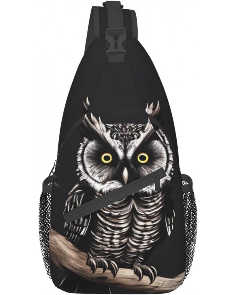 Late Night Owl Crossbody Bag, &*Men'S And Women'S Chest Crossbody Bag, Zipper Closure, Strap Length Adjustable $14.10 Crossbo...