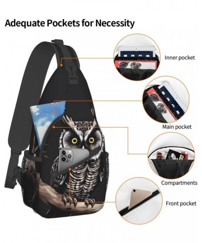 Late Night Owl Crossbody Bag, &*Men'S And Women'S Chest Crossbody Bag, Zipper Closure, Strap Length Adjustable $14.10 Crossbo...