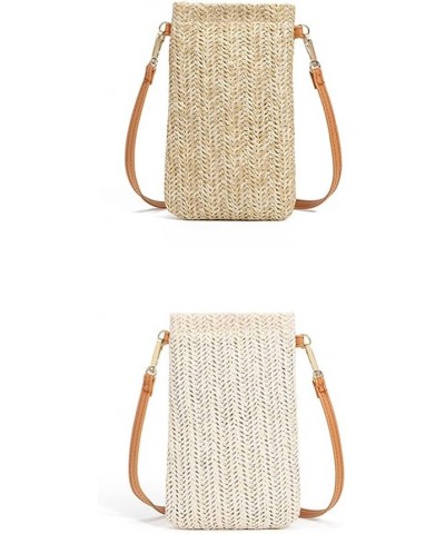 Straw Clutch Bag, Straw Cluthes Purse Straw Crossbody Bag Summer Clutch for Women Girls Gift (Khaki magnetic buckle,One Size)...