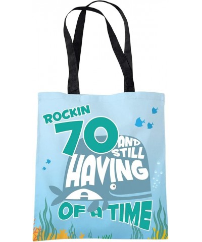 70th Birthday Gifts for Women Men - Rockin 70 Funny Canvas Tote Shopper Bags Wsub $13.06 Totes