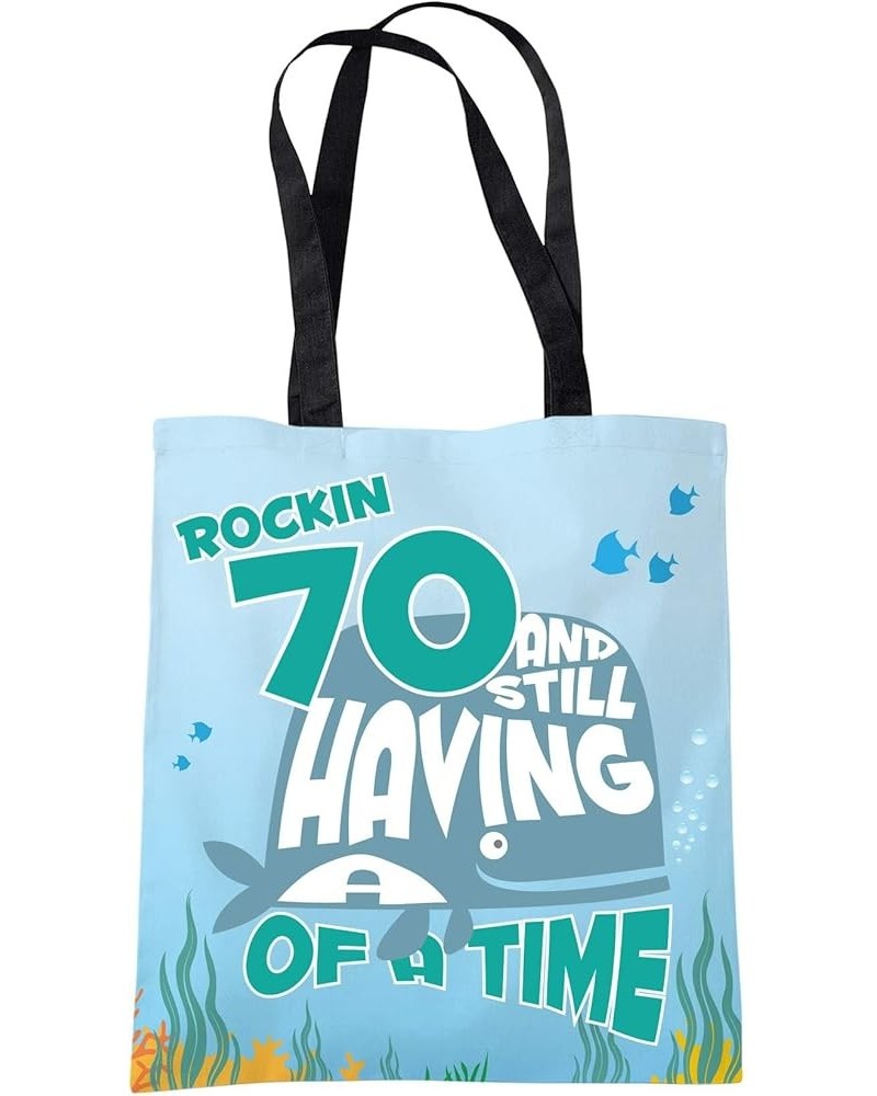 70th Birthday Gifts for Women Men - Rockin 70 Funny Canvas Tote Shopper Bags Wsub $13.06 Totes