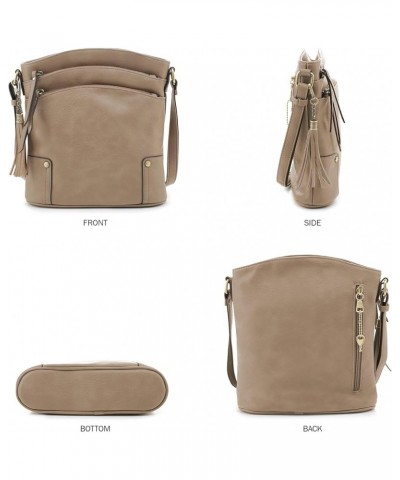 Robin Multipocket Concealed Carry Crossbody Bag with Lock and Key Taupe $27.95 Crossbody Bags