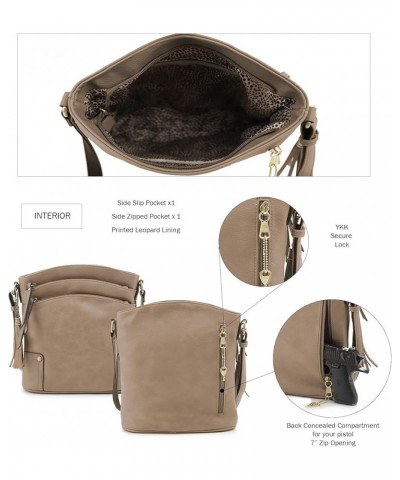 Robin Multipocket Concealed Carry Crossbody Bag with Lock and Key Taupe $27.95 Crossbody Bags