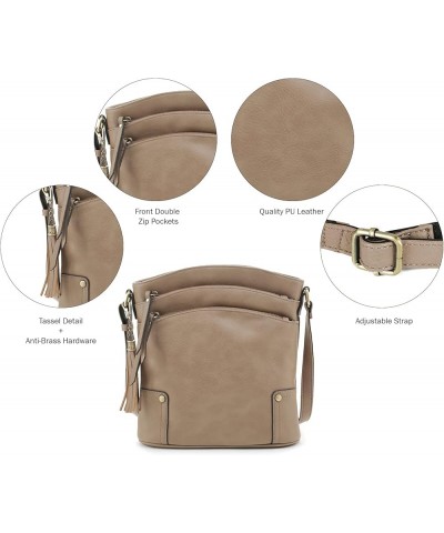 Robin Multipocket Concealed Carry Crossbody Bag with Lock and Key Taupe $27.95 Crossbody Bags