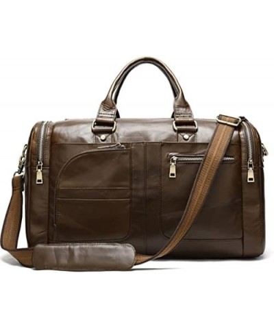 Soft Leather Travel Bag Man Woman Unisex Travelling Handbags Cowskin Large Bag (Color : A) A $185.42 Totes