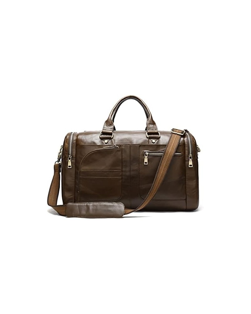 Soft Leather Travel Bag Man Woman Unisex Travelling Handbags Cowskin Large Bag (Color : A) A $185.42 Totes