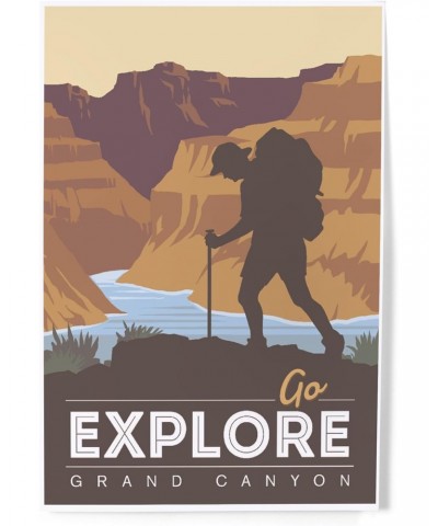 8x12 Inch Art Print, Grand Canyon National Park, Arizona, Go Explore, Backpacker, Vector Style $10.19 Totes