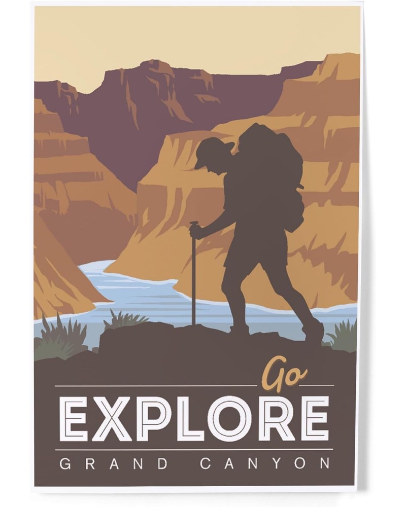 8x12 Inch Art Print, Grand Canyon National Park, Arizona, Go Explore, Backpacker, Vector Style $10.19 Totes