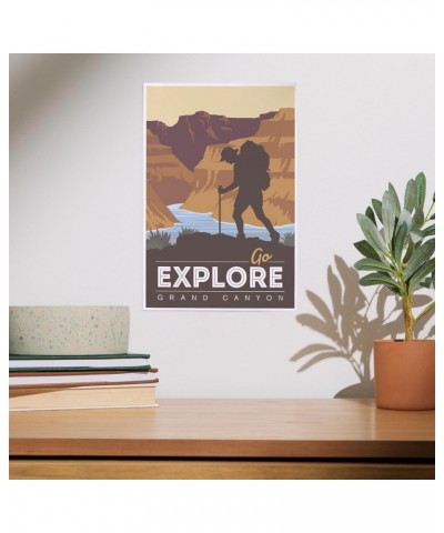 8x12 Inch Art Print, Grand Canyon National Park, Arizona, Go Explore, Backpacker, Vector Style $10.19 Totes