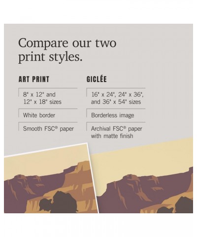 8x12 Inch Art Print, Grand Canyon National Park, Arizona, Go Explore, Backpacker, Vector Style $10.19 Totes