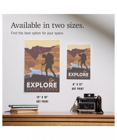 8x12 Inch Art Print, Grand Canyon National Park, Arizona, Go Explore, Backpacker, Vector Style $10.19 Totes