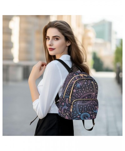 Sun Moon Star Astrology Alchemy Small Backpack Purse for Women Travel Bag Fashion Daypack Back Pack Shoulder Bag Multicolor S...