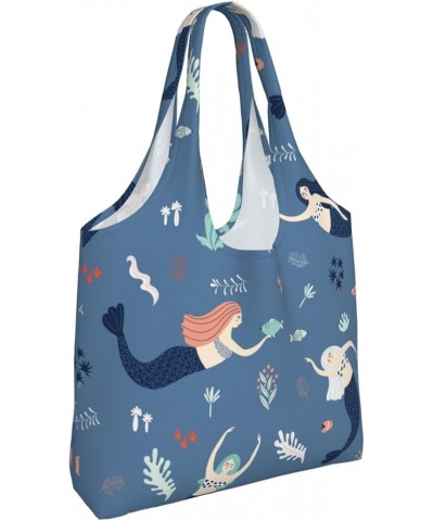 Mermaids Single Shoulder Commuter Canvas Tote Bags For Women And Men Mermaids 14 $12.97 Totes