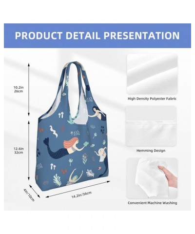 Mermaids Single Shoulder Commuter Canvas Tote Bags For Women And Men Mermaids 14 $12.97 Totes