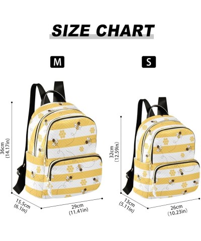 Bee Honey Stripe Backpack Purse for Women Anti-theft Small Fashion Travel Backpack for Lady Women Holiday Gifts,S Medium $17....